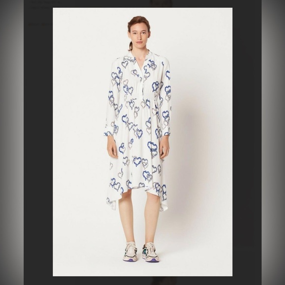 Sandro Paris Jerzy Heart-Motif Midi Dress - Picture 3 of 13